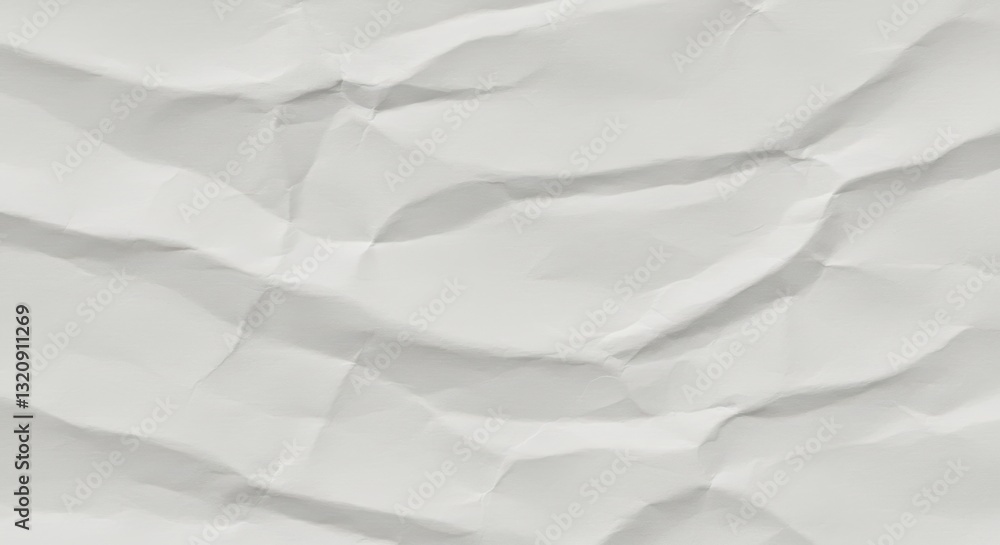 Fototapeta premium Blank white crumpled and creased paper poster texture background