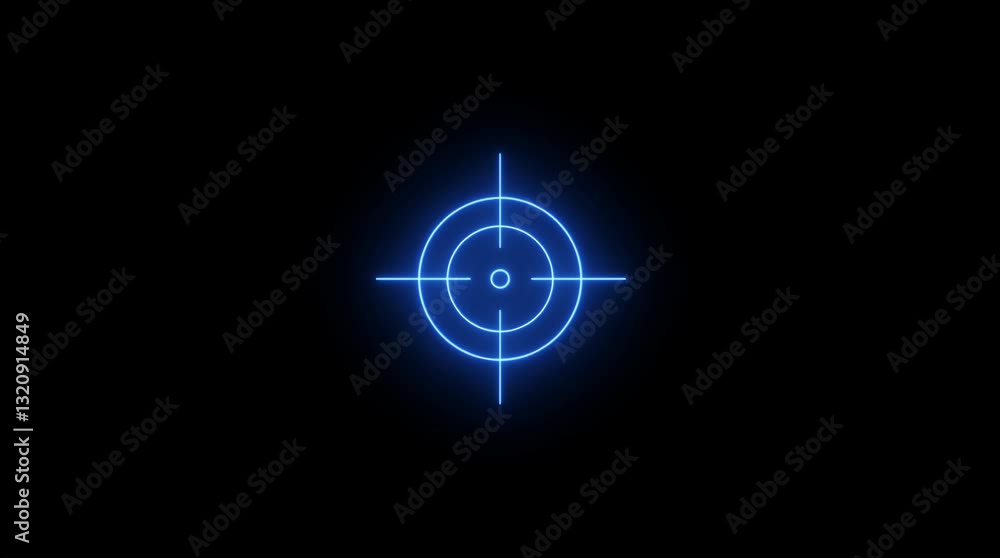 Neon glowing light target icon animation Neon glowing light target icon animation