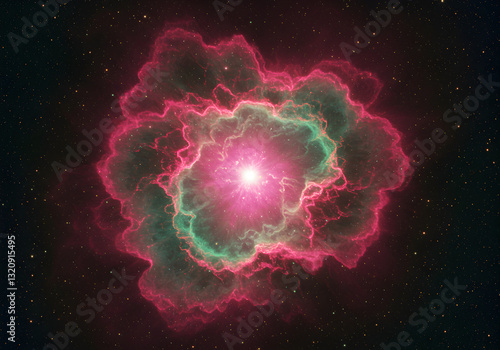 Radiant Pink Green Nebula photo