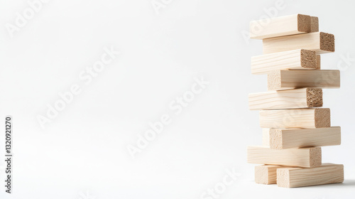 Wallpaper Mural A stack of wooden blocks on a minimalist background, symbolizing creativity and play. Torontodigital.ca