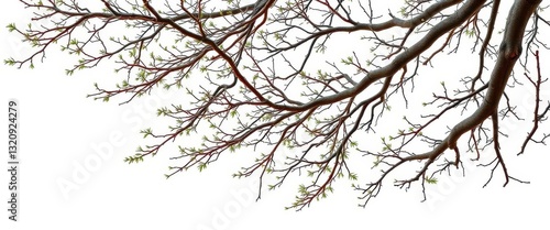 Wallpaper Mural Isolated tree branches, stark white backdrop, intricate details, natural textures, autumn, abstract Torontodigital.ca