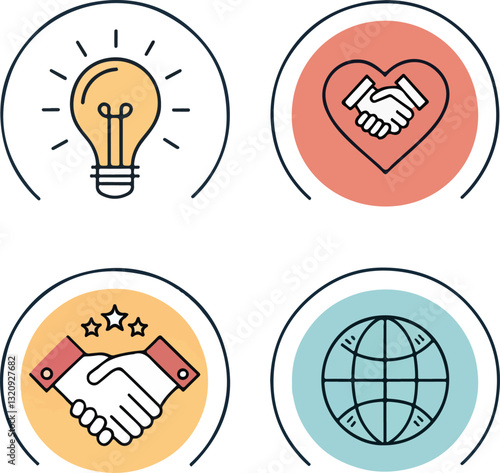 Ethical Principles and Beliefs Symbols Vector