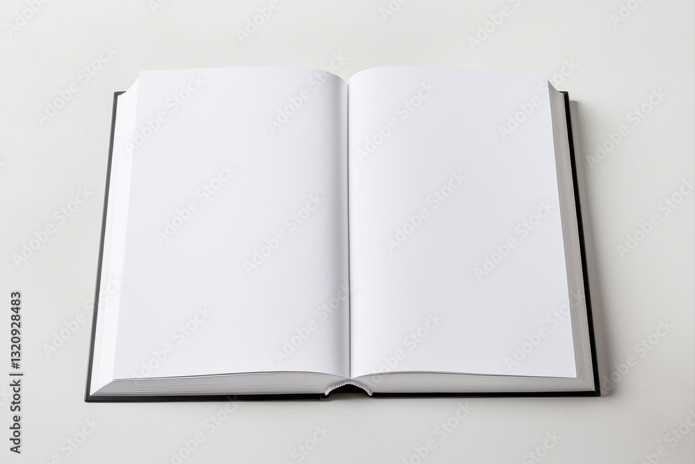 An open blank book showcasing clean pages for notes or creativity. isolated on white background. An open blank book showcasing clean pages for notes or creativity. isolated on white background.