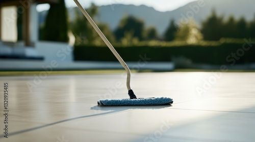 Wallpaper Mural Mop glides smoothly over sunlit floor, revealing pristine surfac Torontodigital.ca