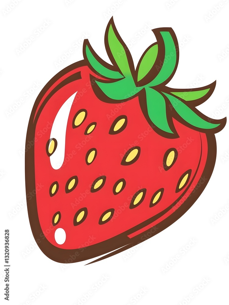 Obraz premium Red Strawberry Berry Fruit Icon Symbol Sweet Healthy 