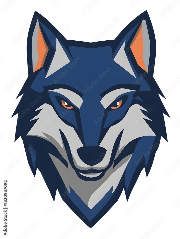 Fototapeta premium Blue Wolf Wildlife Animal Head Face Icon Logo Symbol
