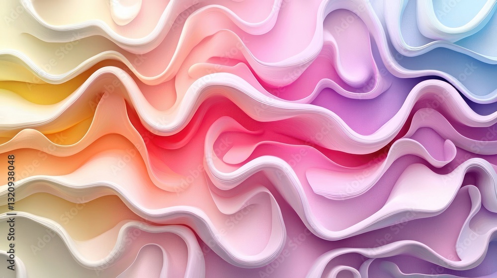 Abstract Colorful Waves: A Pastel Dream Abstract Colorful Waves: A Pastel Dream