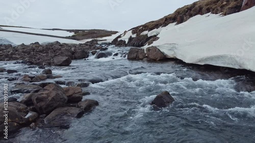 Wallpaper Mural aerial footage of icelandic rivers full of ice Torontodigital.ca