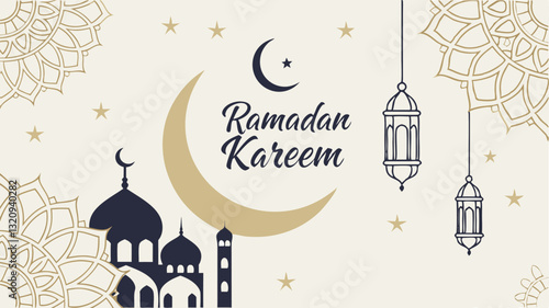 elegant ramadan kareem decorative festival card