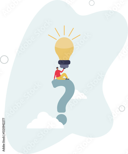 Question and answer, q and a or solution to solve problem, FAQ frequently asked question, help or creative thinking idea concept.flat character life .
