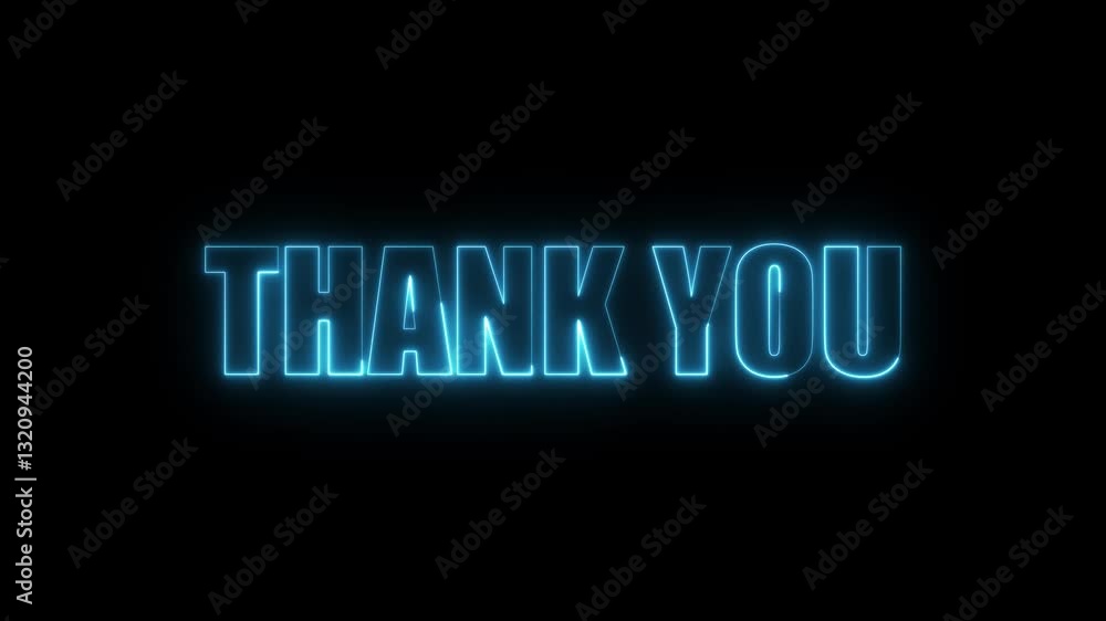glowing neon colorful Thank You Text Animation. on a black background. glowing neon colorful Thank You Text Animation. on a black background.
