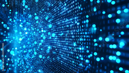 Wallpaper Mural Futuristic blue bubble display in an abstract tech setting, perfect for innovative presentations and creative endeavors. Torontodigital.ca