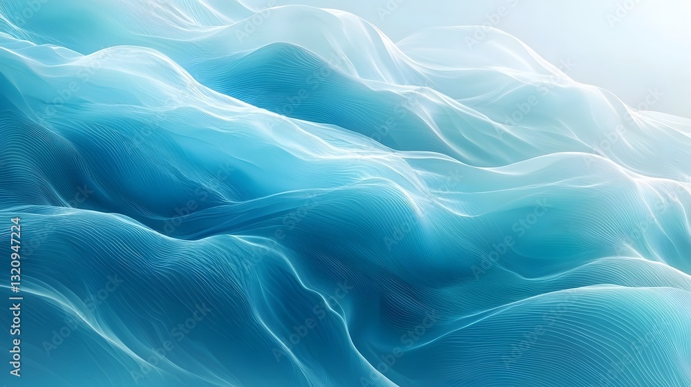 Fototapeta premium Ethereal Ocean Inspired Abstract Background with Soft Flowing Gradients and Gentle Light Reflections