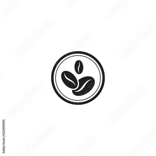 black coffee bean icon vector illustration template