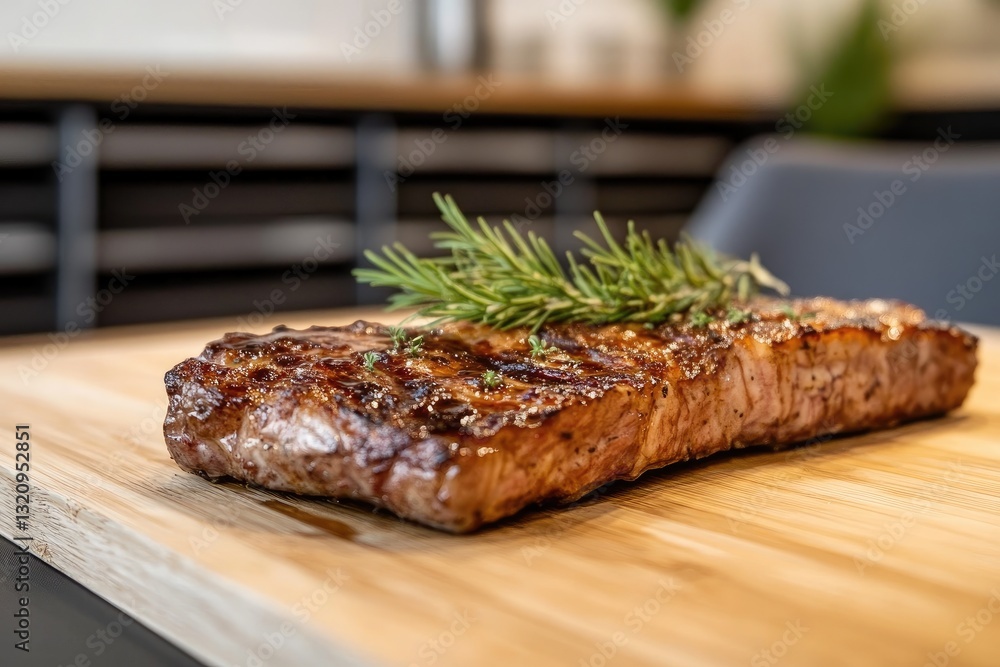 Perfectly grilled steak, seasoned with rosemary Perfectly grilled steak, seasoned with rosemary