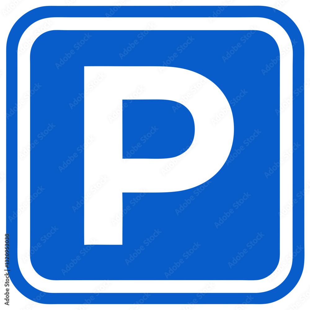 Parking Sign in Blue with Black Letter Parking Sign in Blue with Black Letter