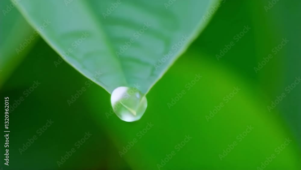 water drop on green leaf