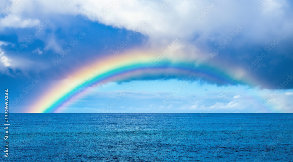 Stunning Rainbow Over the Ocean – Symbolizing Hope and Good Fortune in a Serene Natural Landscape with Vibrant Colors and Breathtaking Scenery Stunning Rainbow Over the Ocean – Symbolizing Hope and Good Fortune in a Serene Natural Landscape with Vibrant Colors and Breathtaking Scenery
