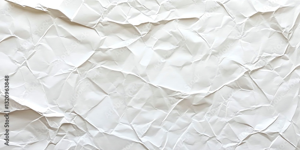 Obraz premium Crumpled White Paper Texture Creating Abstract Patterns for Creative Backgrounds