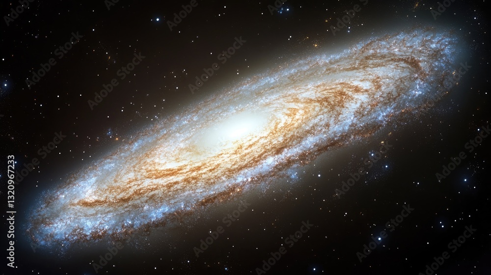 Fototapeta premium Spiral Galaxy in Deep Space, Cosmic Nebula, Beautiful Celestial View, Science Exploration, Astronomy Image