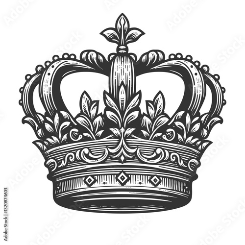 Ornate Floral Crown vector illustration