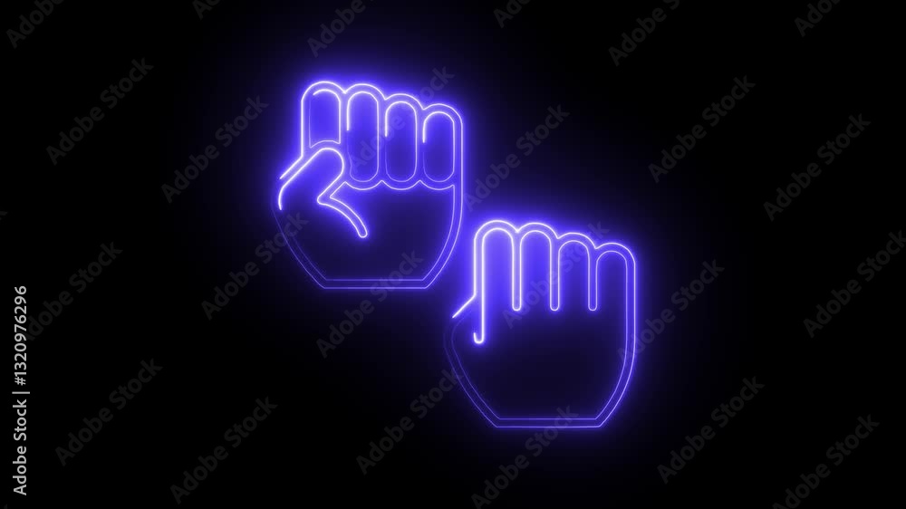 Glowing neon participant icon isolated on black background. HD Video motion graphic animation Glowing neon participant icon isolated on black background. HD Video motion graphic animation