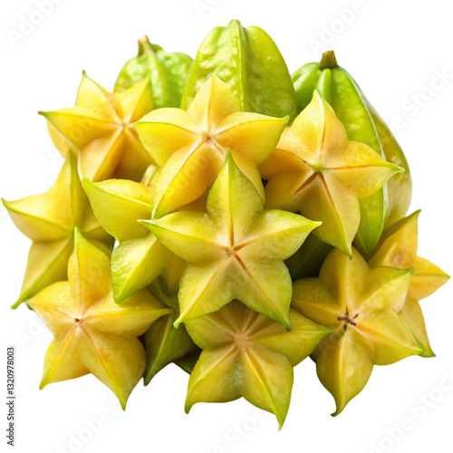 Starfruit Carambola Heap Isolated on White Background
