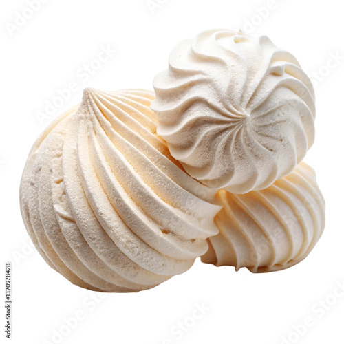 Vanilla Marshmallow, Traditional Russian Zephyr Isolated on White Background
