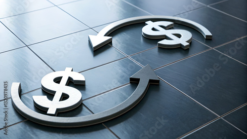 reimbursement refund payment eligibility Financial symbols in a circular arrangement on a tiled surface, representing currency exchange.