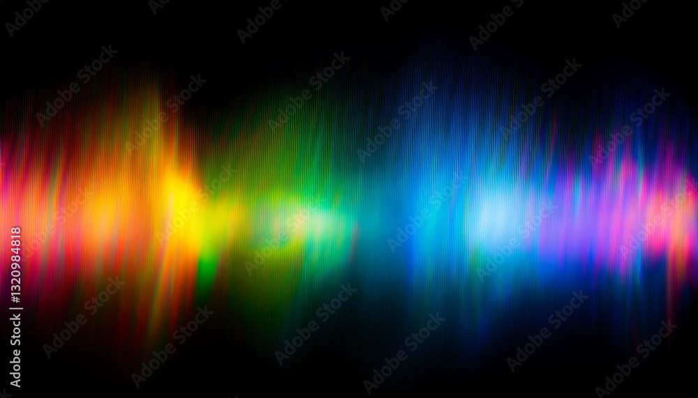 Obraz premium Abstract rainbow aurora flashes in various colors on a black background.