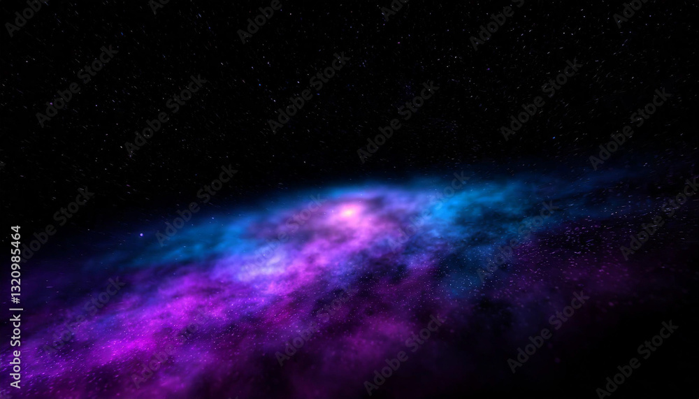 Obraz premium Abstract galaxy smoke fog purple-blue light in the galaxy with gradient colors on black background.