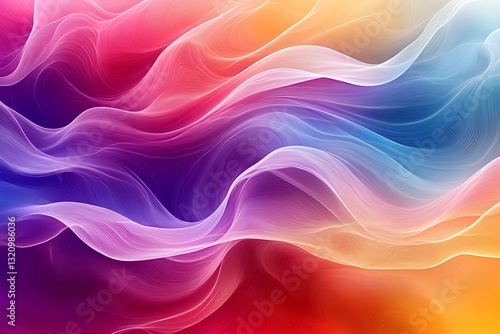 abstract colorful background with waves. Generative AI