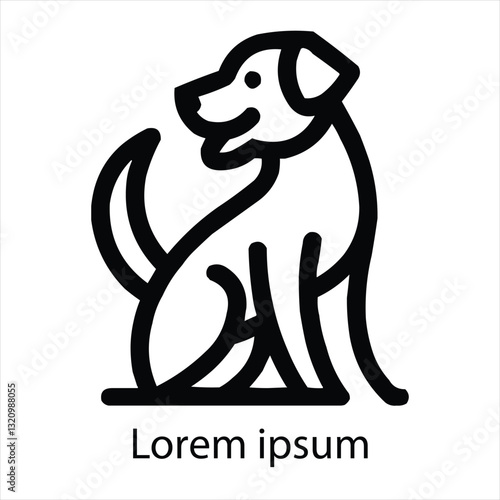 Dog line art modern logo