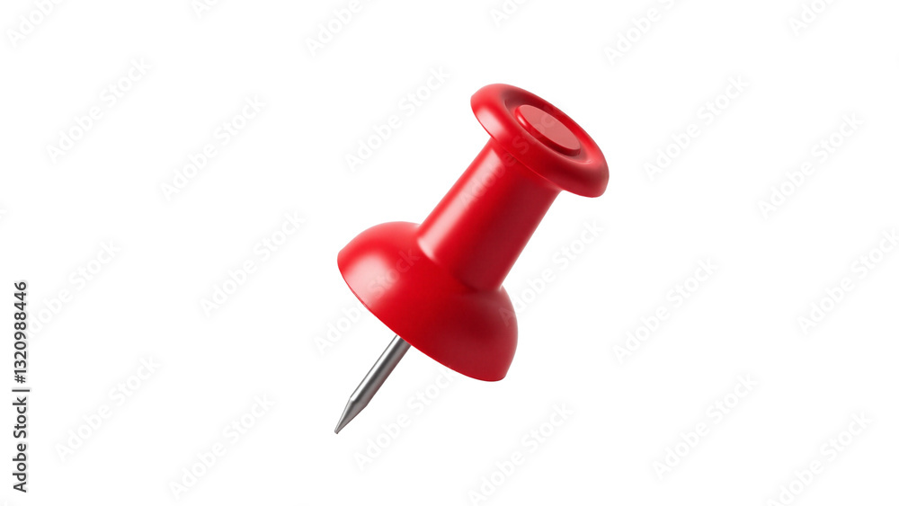 Glossy Red Pushpin Isolated on Transparent Background for Office Supplies and Note-Taking Glossy Red Pushpin Isolated on Transparent Background for Office Supplies and Note-Taking