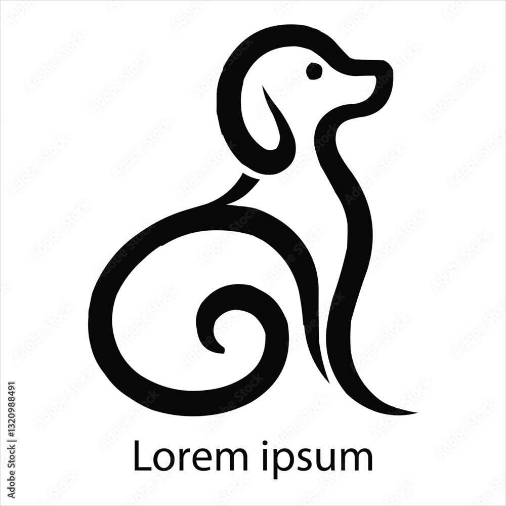 Fototapeta premium Dog line art modern logo