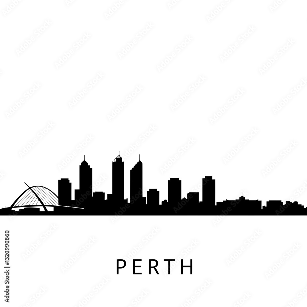 Fototapeta premium Silhouette of Perth - Modern Graphic Design