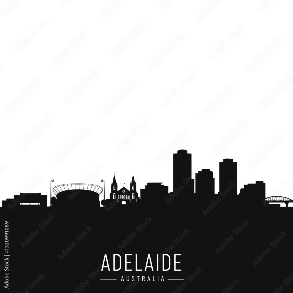Silhouette of Adelaide - Modern Graphic Design Silhouette of Adelaide - Modern Graphic Design