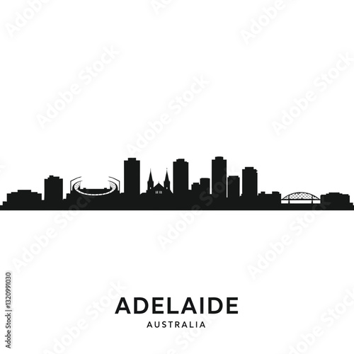 Silhouette of Adelaide - Modern Graphic Design
