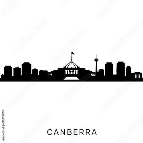 Silhouette of Canberra - Modern Graphic Design