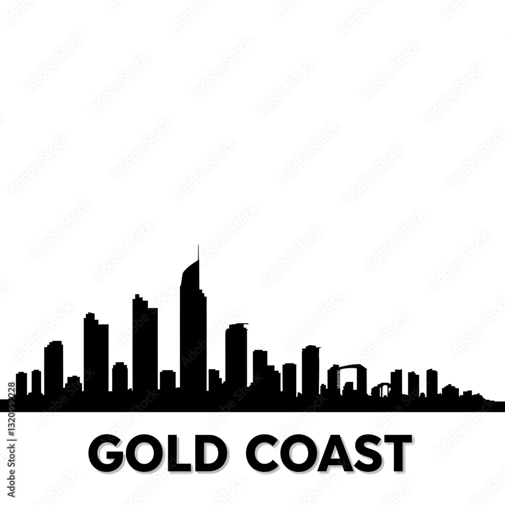 Fototapeta premium Silhouette of Gold Coast - Modern Graphic Design