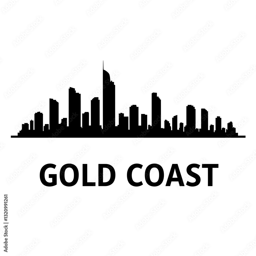 Naklejka premium Silhouette of Gold Coast - Modern Graphic Design