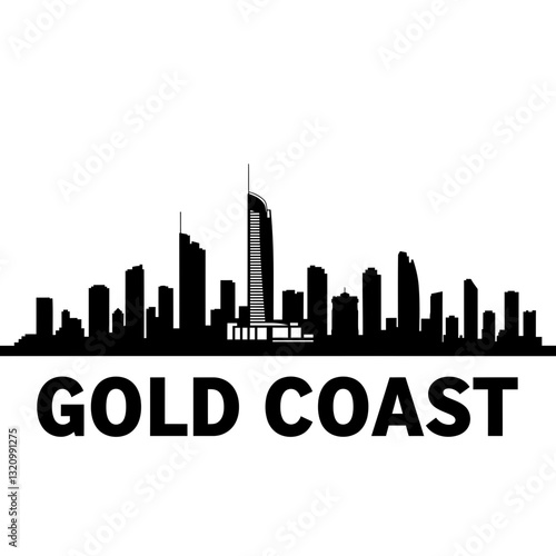 Silhouette of Gold Coast - Modern Graphic Design