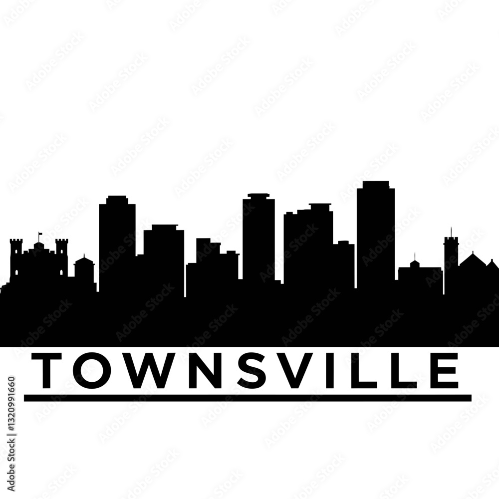 Obraz premium Silhouette of Townsville - Modern Graphic Design