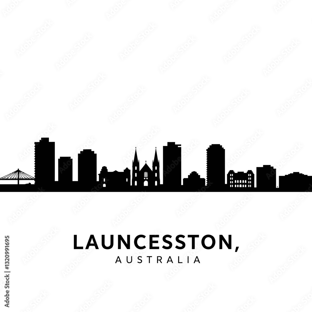 Launceston Skyline - Minimalist Vector Illustration Launceston Skyline - Minimalist Vector Illustration