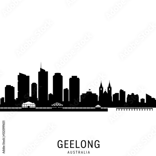 Geelong Skyline - Minimalist Vector Illustration