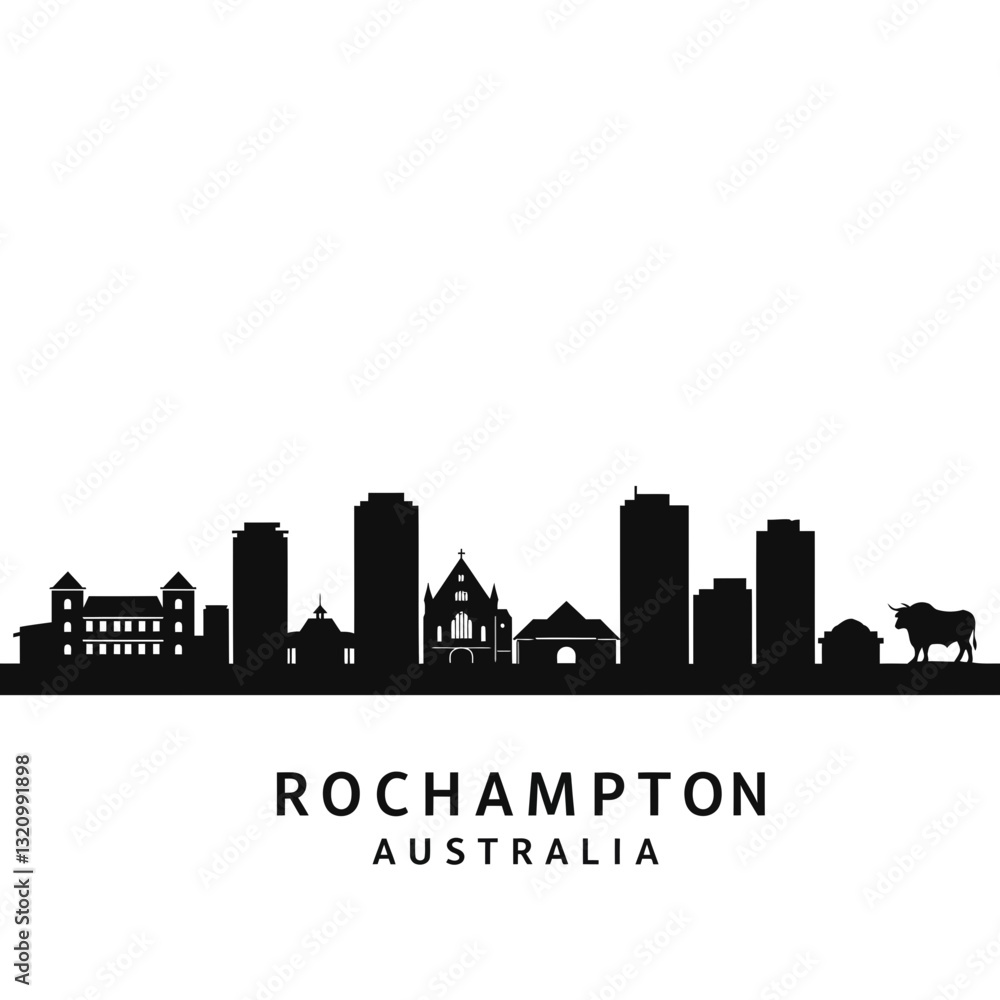 Rockhampton Skyline - Minimalist Vector Illustration Rockhampton Skyline - Minimalist Vector Illustration