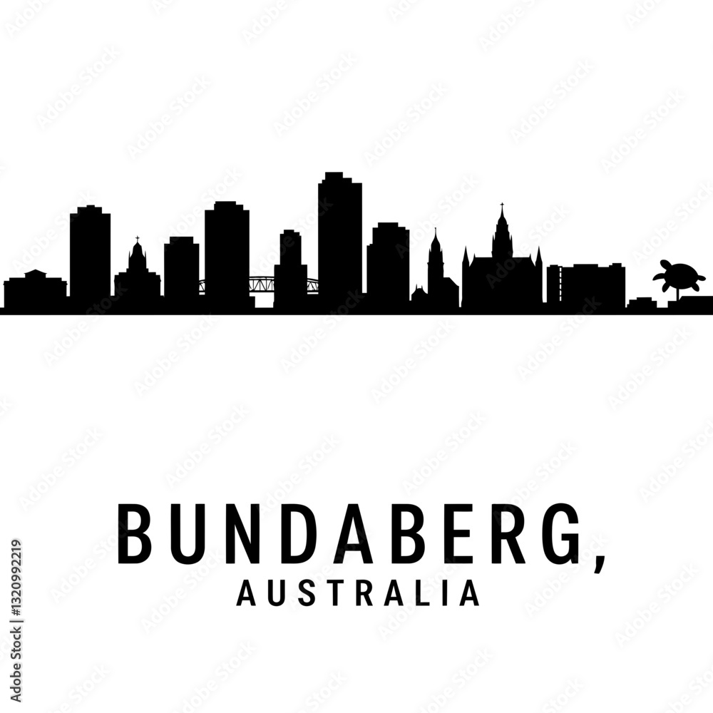 Fototapeta premium Bundaberg Skyline - Minimalist Vector Illustration