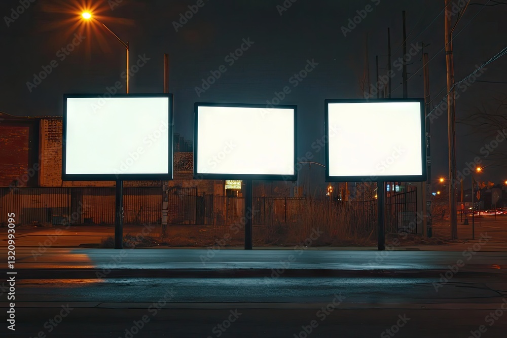 Empty Billboards at Night Empty Billboards at Night
