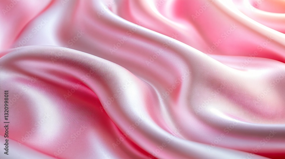 Obraz premium Elegant Pink Silk Fabric Texture Background, Abstract Soft Waves for Fashion and Design Projects