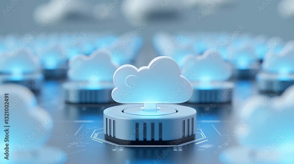 Cloud Computing Technology Concept with Data Storage and Digital Connectivity in a Modern Environment Cloud Computing Technology Concept with Data Storage and Digital Connectivity in a Modern Environment